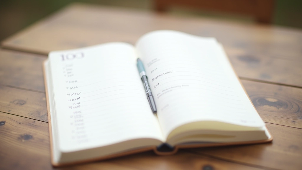 Persönliches Wachstums-Tagebuch mit Fortschritts-Grafiken und Datum-Einträgen, aufgeschlagen